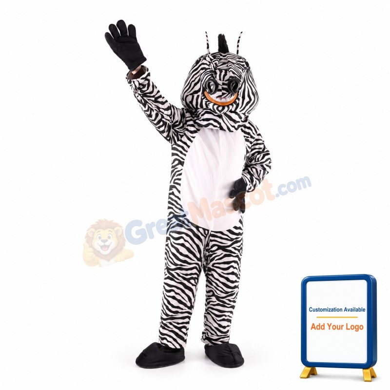 Cute Zebra Mascot Costume