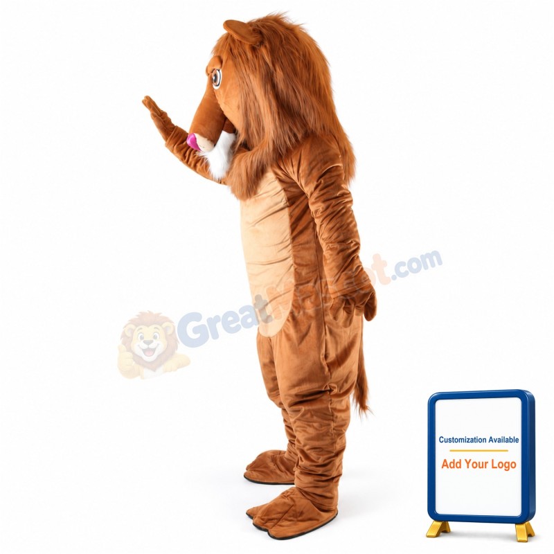 Cute Wally Lion Mascot Costume