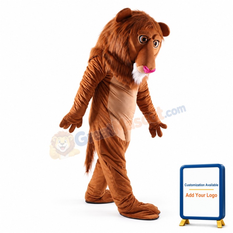 Cute Wally Lion Mascot Costume