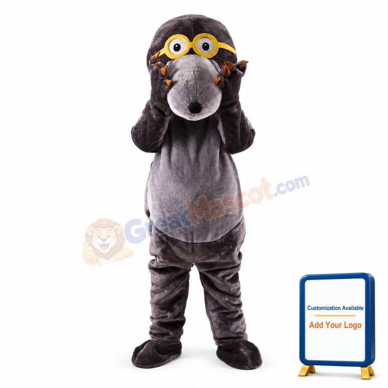 Glasses Mole Mascot Costume