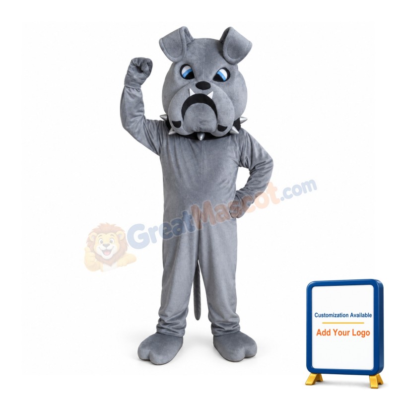 Grey Bulldog Mascot Costumes