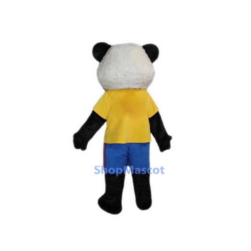 Panda Mascot Costumes Yellow T Shirt
