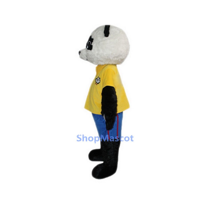 Panda Mascot Costumes Yellow T Shirt