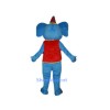 Blue Elephant Red Hat Mascot Costume