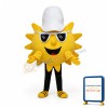 Yellow Sun with White Hat Mascot Costume