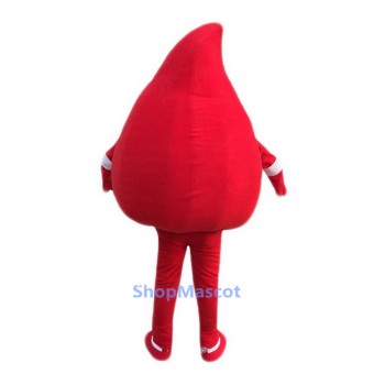 Red Blood Drops Mascot Costume For Adults