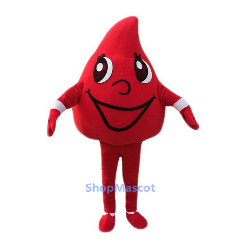 Red Blood Drops Mascot Costume For Adults
