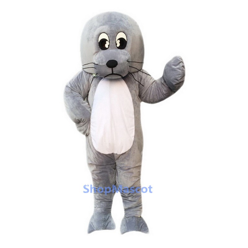 Grey Sea Lion Mascot Costume