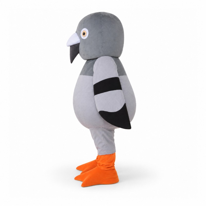 Cartoon Grey Pigeon Mascot Costume