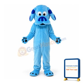 Sky Blue Dog Mascot Costume