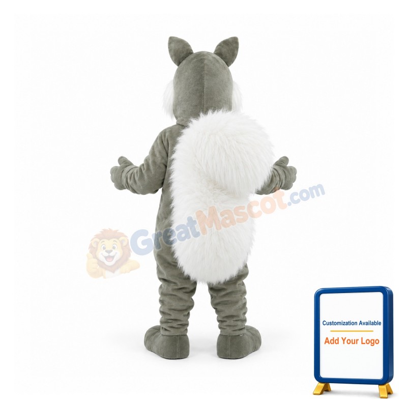 Dark Silver Squirrel Mascot Costume