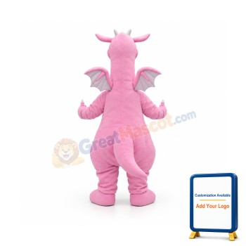 Pink Dragon Mascot Costume