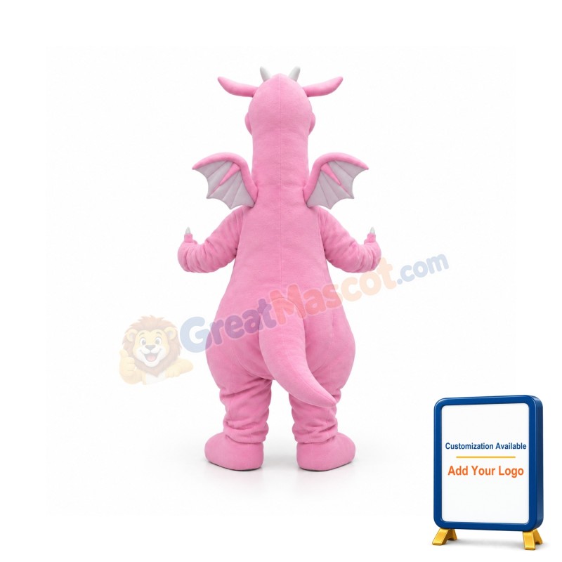 Pink Dragon Mascot Costume