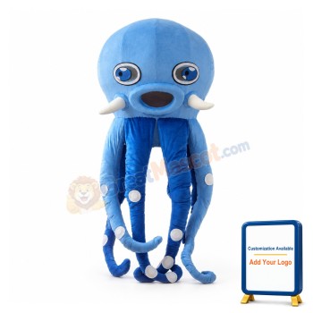 Blue Octopus Mascot Costume