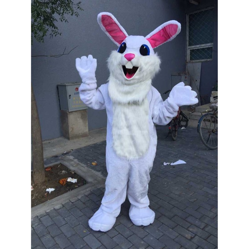 White Easter Bunny Mascot Costume