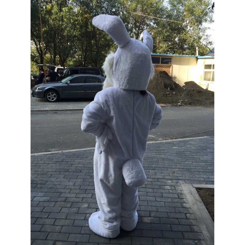 White Easter Bunny Mascot Costume