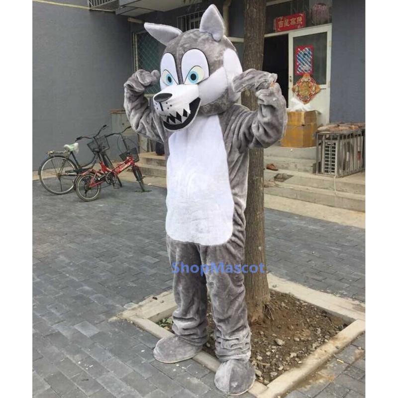 Gray Wolf Mascot Costume