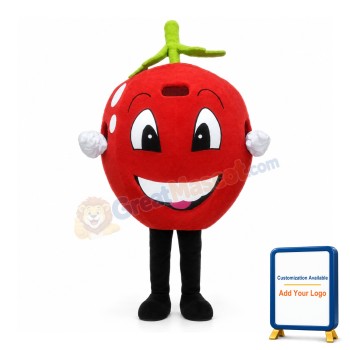 Red Apple Smile Mascot Costume