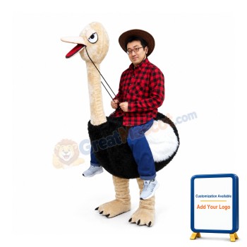 Riding an Ostrich Man Mascot Costume Free Shipping