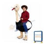 Riding an Ostrich Man Mascot Costume