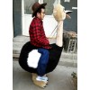 Riding an Ostrich Man Mascot Costume