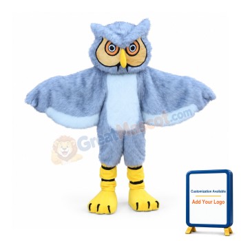 Gray Long-Haired Owl Mascot Costume