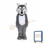 Cute Gray Wolf Long Wool Mascot Costume