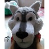 Cute Gray Wolf Long Wool Mascot Costume