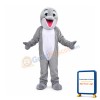 Gray Happy Dolphin Mascot Costume