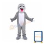 Gray Happy Dolphin Mascot Costume