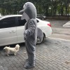 Gray Happy Dolphin Mascot Costume
