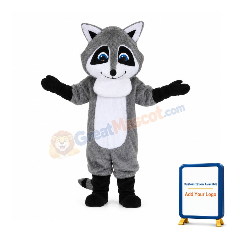 Cute Gray Raccoon Mascot Costume