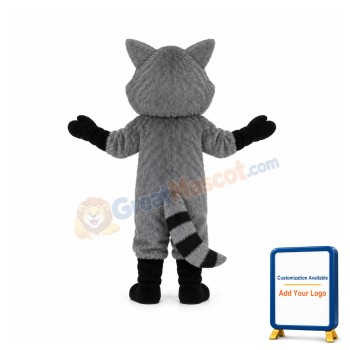 Cute Gray Raccoon Mascot Costume