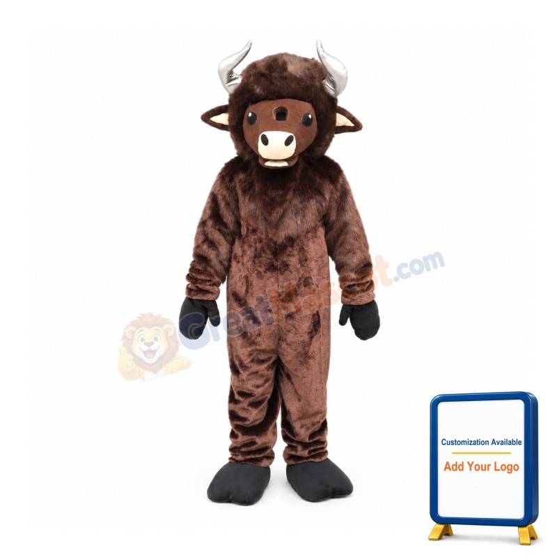Brown Buffalo Mascot Costume