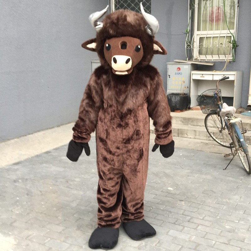 Brown Buffalo Mascot Costume