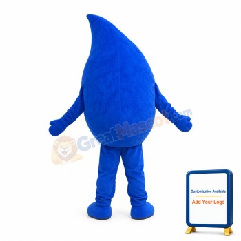 Blue Water Droplets Mascot Costume
