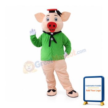 Green Pig Mascot Costume