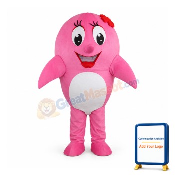 Cute Pink Dolphin Mascot Costume
