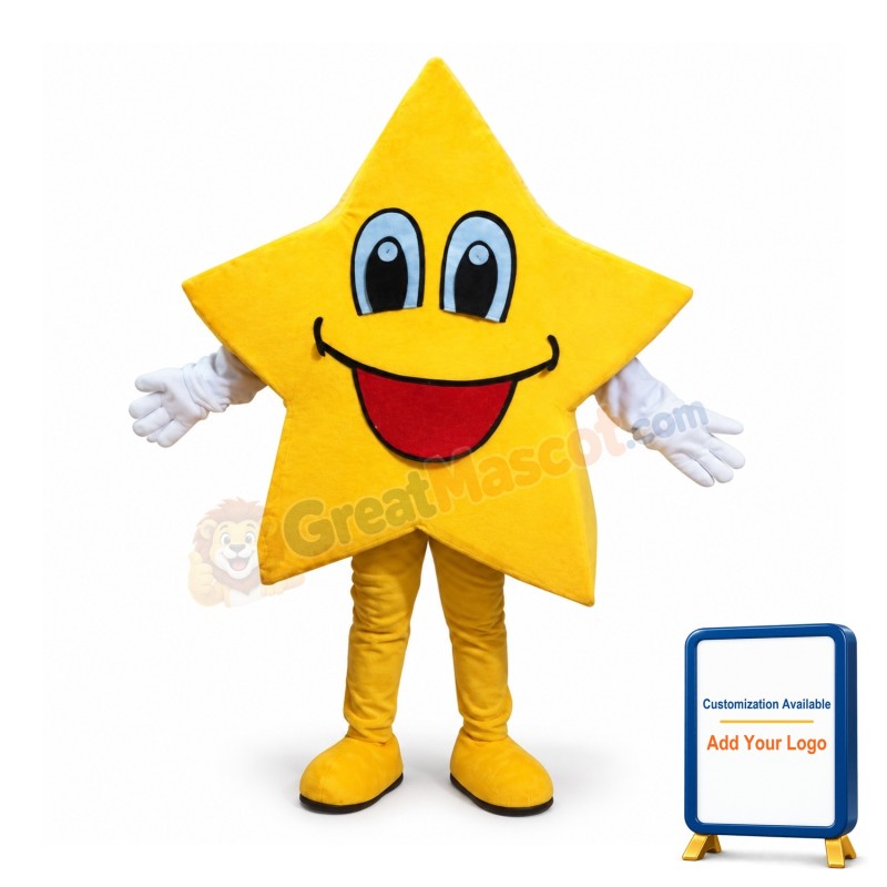 Yellow Five-Pointed Star Mascot Costumes