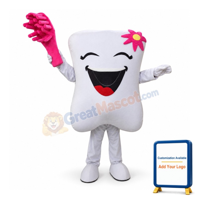 Red Teeth and Toothbrushes Mascot Costumes