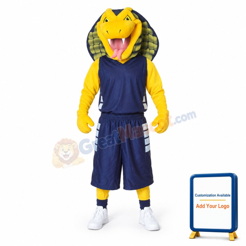 Sports Yellow Cobra Snake Mascot Costume