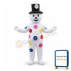 Colorful Petals Cartoon Snowman Mascot Costume