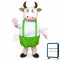 Fat Cow Fancy Cute Dad Cow Mascot Costume