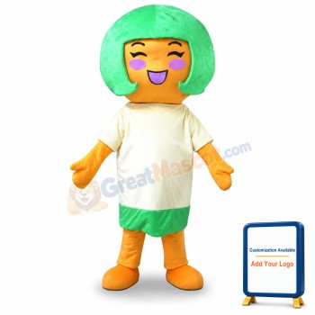 Professional Green Hair Girl Strange Girl Mascot Costume