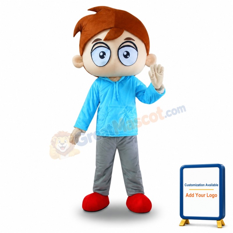 Professional Big Eyes Boy Mascot Costume