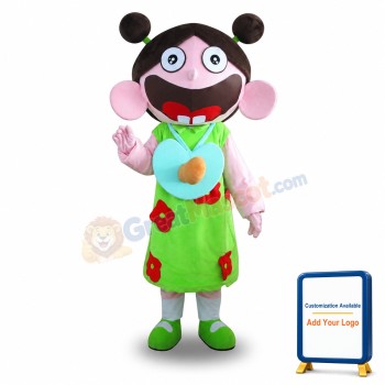 Big Mouth Girl Beautiful Girl Mascot Costume
