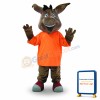 Cute Grey Donkey Mascot Costume
