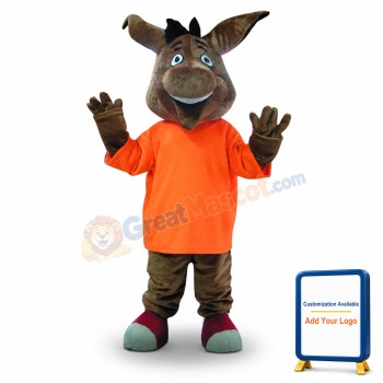 Cute Grey Donkey Mascot Costume