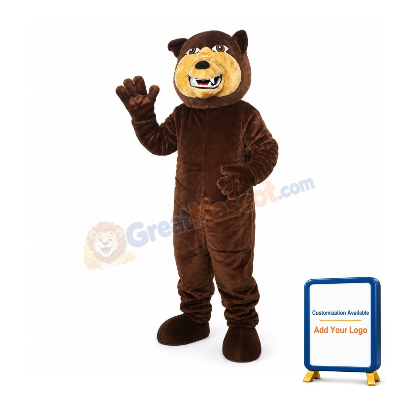 Brown Grizzly Bear Flexible Mascot Costume