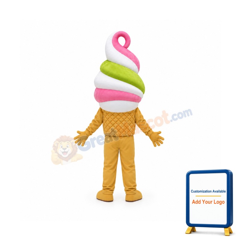 Ice Cream Cone Mascot Costume